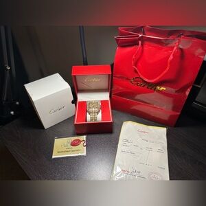 Cartier Gold Watch with Red Packaging